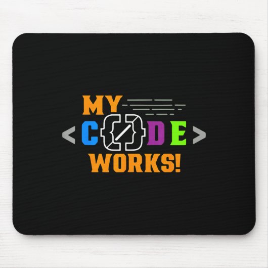 Code werkt grappig programmeur codeersoftware muismat (Voorkant)