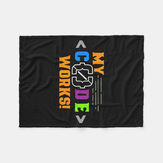 Code werkt grappig programmeur codeersoftwareCode  Fleece Deken (Voorkant (Horizontaal))