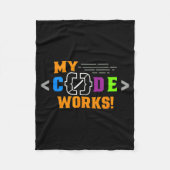 Code werkt grappig programmeur die software codeer fleece deken (Voorkant)