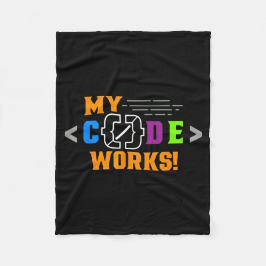 Code werkt grappig programmeur die software codeer fleece deken (Voorkant)