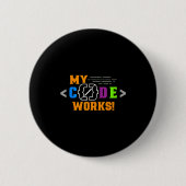Code werkt grappig programmeur die software codeer ronde button 5,7 cm (Voorkant)