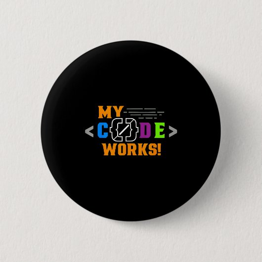 Code werkt grappig programmeur die software codeer ronde button 5,7 cm (Voorkant)