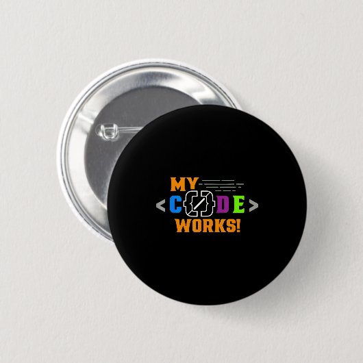 Code werkt grappig programmeur die software codeer ronde button 5,7 cm (Voorkant /achterkant)
