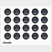 Code Whisperer Developer Cat Round Black Stickers (Vel)
