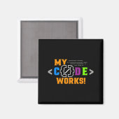 Code works funny programmer coding software magneet (Voorkant / Achterkant)