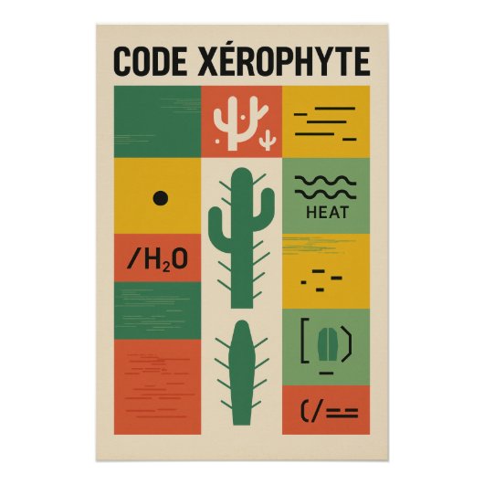 CODE XEROFYT - L'alfabet Cactus Perfect Poster (Voorkant)