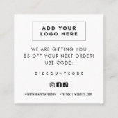 Code zakelijke waardepapier | Kaart verpakken Vierkante Visitekaartje (Achterkant)