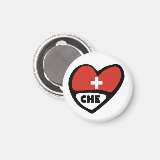 Code Zwitserland — Vlaggenkop — CHE Magneet (Voorkant / Achterkant)