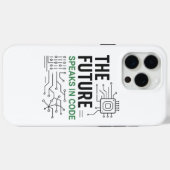 Coded Future Tech: Abstracte algoritmische voetafd Case-Mate iPhone Case (Achterkant (horizontaal))