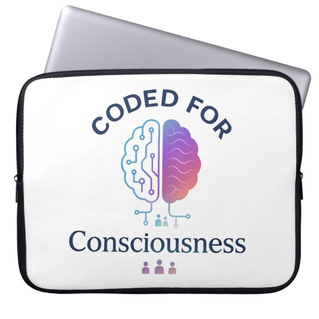 Coded voor Bewustzijn AI Computer Science Design Laptop Sleeve (Voorkant)