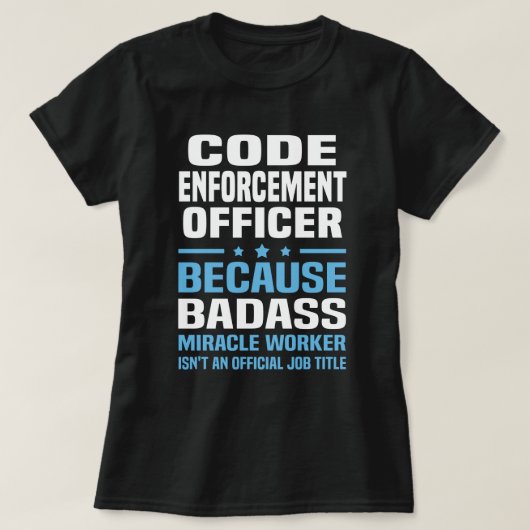 Codehandhavingsfunctionaris T-shirt (Design voorkant)