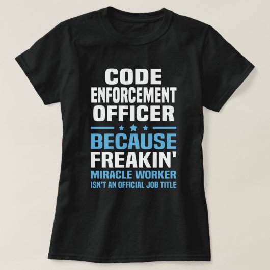 Codehandhavingsfunctionaris T-shirt (Design voorkant)
