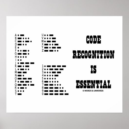 Codeherkenning is essentieel (Morse Code) Poster (Voorkant)