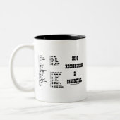 Codeherkenning is essentieel (Morse Code) Tweekleurige Koffiemok (Links)