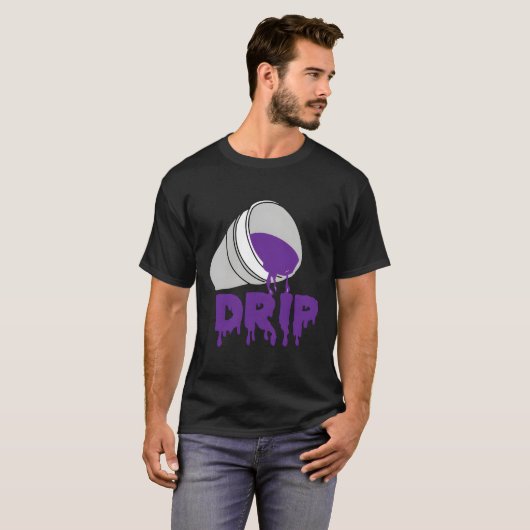 Codeine Dream Drip Paarse Hip Hop Rap Sociale Medi T-shirt (Voorkant volledig)