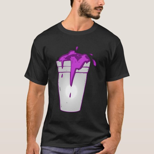 Codeine Lean Double Cup piepschuim Paarse Drink Co T-shirt (Voorkant)