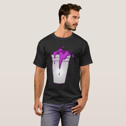 Codeine Lean Double Cup piepschuim Paarse Drink Co T-shirt (Voorkant volledig)