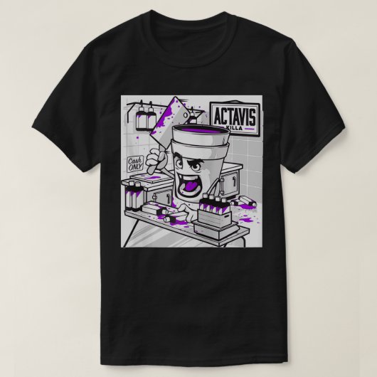 Codeine Lean Double Cup Styrofoam Purple Drank Cou T-shirt (Design voorkant)