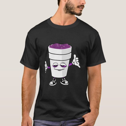 Codeïne Paarse Drank Sizzurp Dubbele Beker Lean T-shirt (Voorkant)