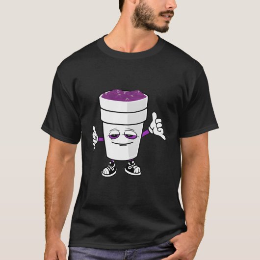 Codeine Paarse Drink Sizzurp Double Cup Lean T-shirt (Voorkant)