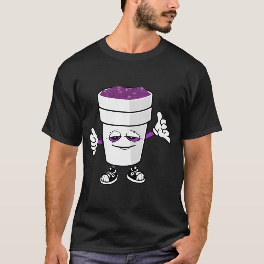 Codeine Paarse Drink Sizzurp Double Cup Lean T-shirt (Voorkant)