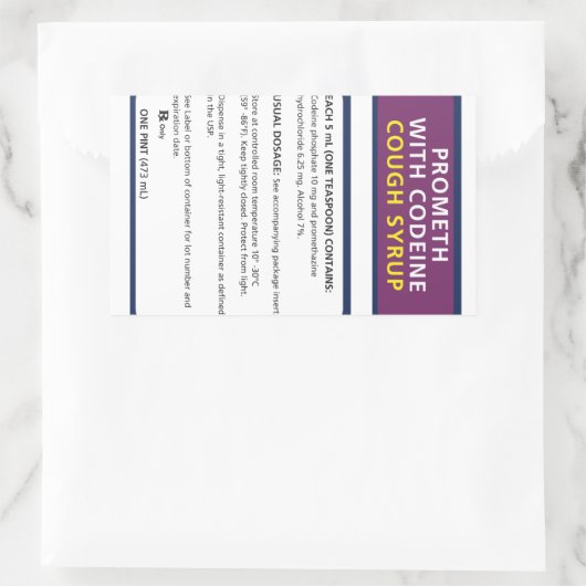 Codeïne promoten rechthoekige sticker (Tas)