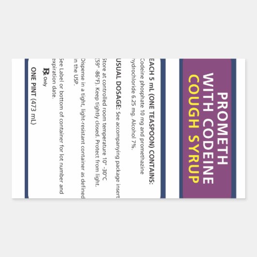 Codeïne promoten rechthoekige sticker (Voorkant)