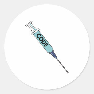 Codeninjectie grappig ontwerp voor cyberbeveiligin ronde sticker