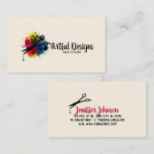 codenummer van de haarstylist, kleurrijke verfspat visitekaartje (Voorkant / Achterkant)