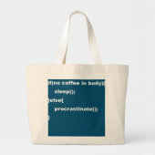 Codeprogramma Java Javascript Procrastation Grote Tote Bag (Voorkant)