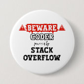 Coder aangedreven door stack overflow | programmer ronde button 7,6 cm (Voorkant)