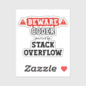 Coder aangedreven door stack overflow | programmer sticker (Vel)