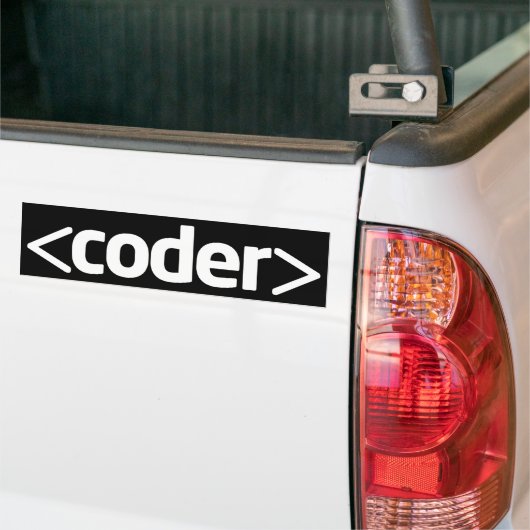 Coder Black Achtergrond Bumpersticker (Op Truck)