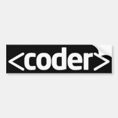 Coder Black Achtergrond Bumpersticker (Voorkant)