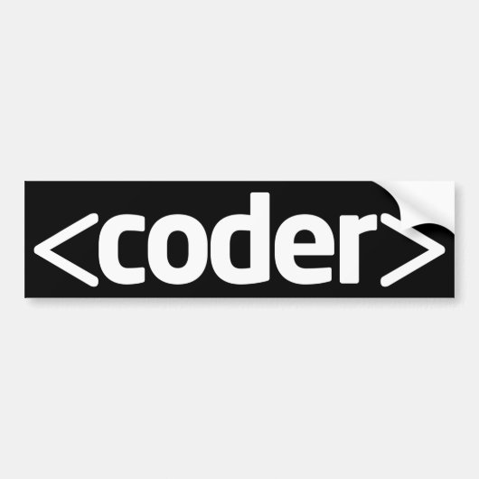 Coder Black Achtergrond Bumpersticker (Voorkant)