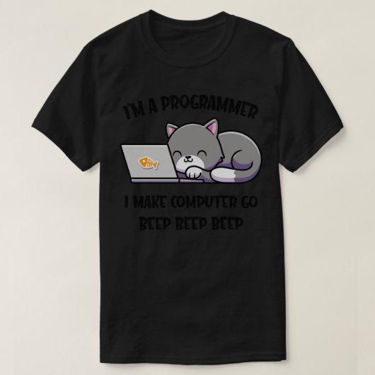 Coder Cat Programmer Funny Computer Scientist T-shirt (Design voorkant)