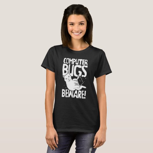 Coder Codeur Ontwikkelaar Software Engineer Kat P T-shirt (Voorkant volledig)