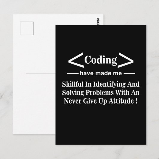 Coder Codeur Programmeur Ontwikkelaar Coderen Briefkaart (Voorkant / Achterkant)
