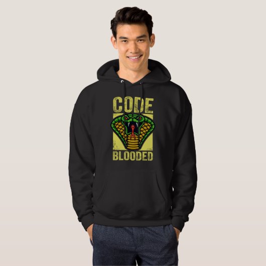 Coder coding coder computer snake developer hoodie (Voorkant volledig)