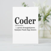 Coder Definition Funny Cute Computer Nerd Gift Bedankkaart (Staand voorkant)