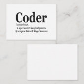 Coder Definition Funny Cute Computer Nerd Gift Notitiekaartje (Voorkant / Achterkant)