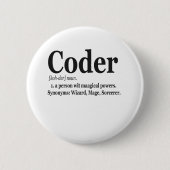 Coder Definition Funny Cute Computer Nerd Gift Ronde Button 5,7 Cm (Voorkant)