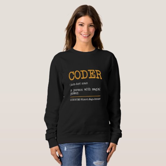 Coder Definition Tech Support Coder Grappig Progra Trui (Voorkant volledig)