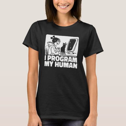 Coder Feline Developer Software Engineer Cat Prog T-shirt (Voorkant)