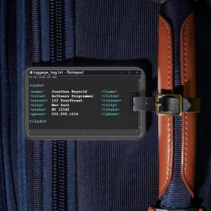 Coder Format Notitieblok Computer Programmer Donke Bagagelabel