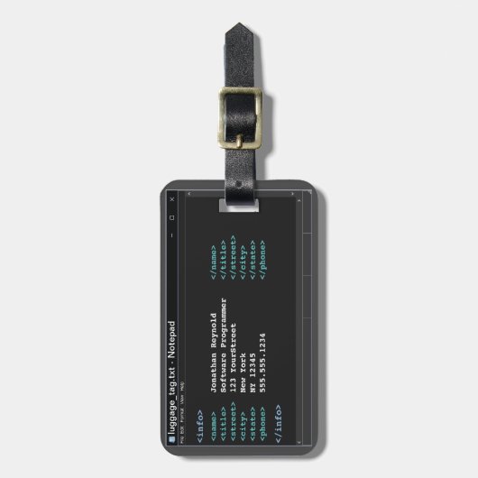 Coder Format Notitieblok Computer Programmer Donke Bagagelabel (Voorkant verticaal)