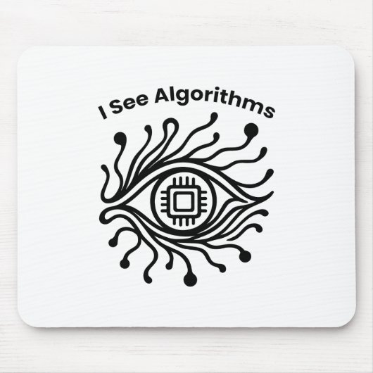 Coder Gift – Tech Eye Design – Mouse Pad Muismat (Voorkant)