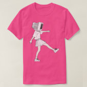 Coder girl computerhoofd t-shirt (Design voorkant)