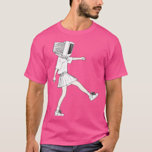 Coder girl computerhoofd t-shirt