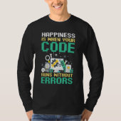 Coder Happiness Is When Your Code Runs Without Err T-shirt (Voorkant)